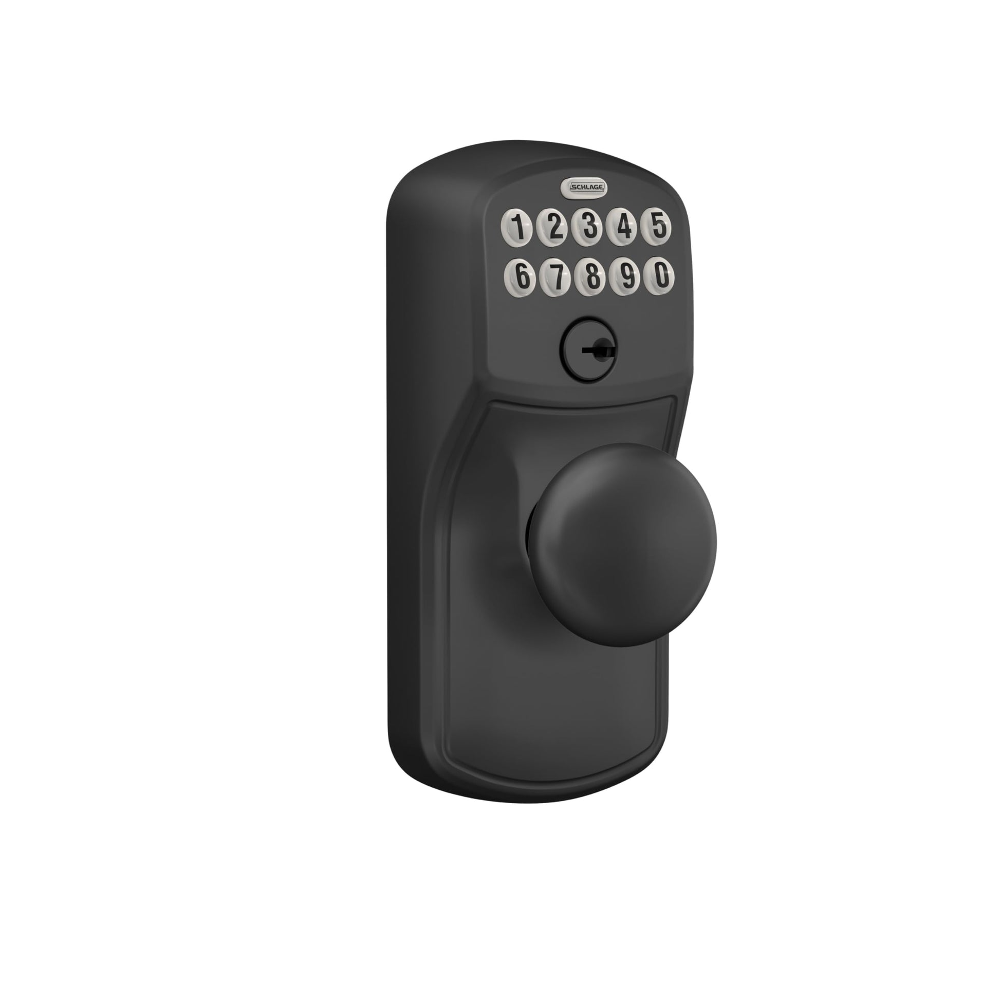 Schlage Electronic Keypad Lock, Lever Handle, Camelot Trim, Matte Black SCHLAGE