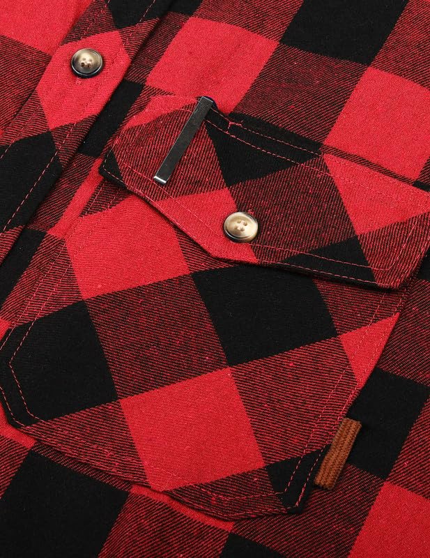 TARAINYA Men's Flannel Plaid Button Down Long Sleeve Shirt with Pockets 🍁 All In One Marketplace Canada