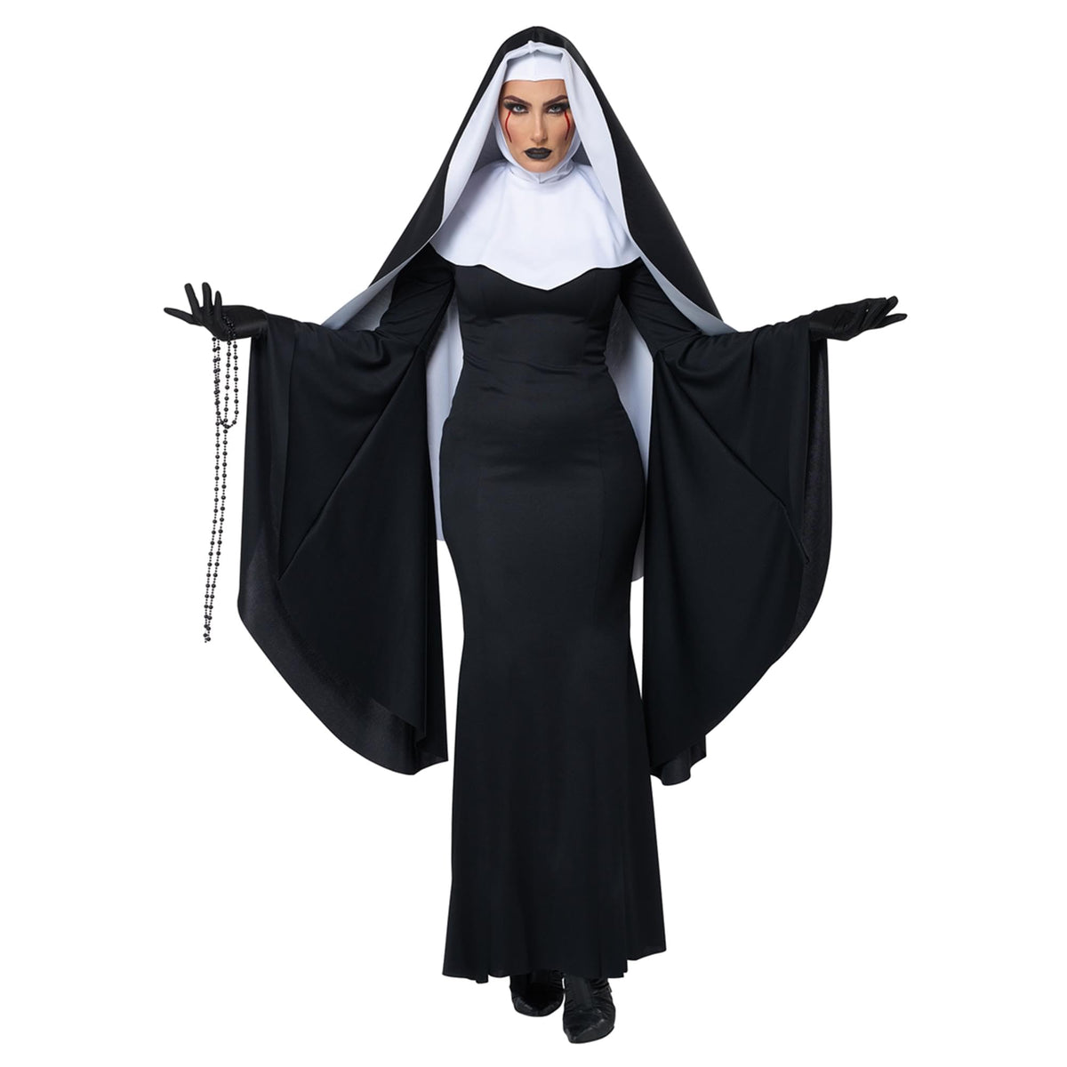 Costume d'Halloween pour adulte Nonne gothique Bad Habit, taille XS 34-36