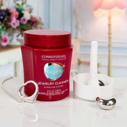 Connoisseurs Silver Jewelry Cleaner 8 oz Liquid Tarnish Remover for Sterling Silver Rings, Necklaces, Earrings & Bracelets Safe, Fast & Effective Silver Cleaning Solution - Available at All In One Marketplace Canada