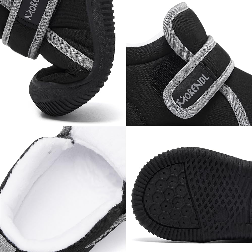 MORENDL Baby Winter Snow Boots for Infant Boys Girls Toddler Water-Resistant First Walker Shoes Warm Lining Soft Sole Anti-Slip Outdoor Booties Black 18-24 Months 🍁 All In One Marketplace Canada