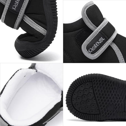 MORENDL Baby Winter Snow Boots for Infant Boys Girls Toddler Water-Resistant First Walker Shoes Warm Lining Soft Sole Anti-Slip Outdoor Booties Black 18-24 Months 🍁 All In One Marketplace Canada