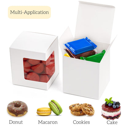 AVLA 50 Pack Gift Boxes for Sublimation Mugs, 4.3x4.3x5'' Small White Packaging, 12OZ 15OZ Transparent Cups Wrapping With Clear View Window, Cupcake Christmas Ornament Box for Wedding 🍁 All In One Marketplace Canada
