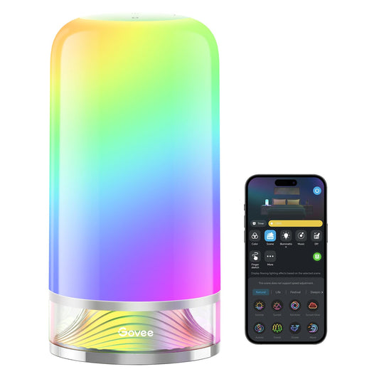 Govee RGBIC Smart Table Lamp 2, Touch Bedside Lamps Work with Matter, Alexa, LED Desk Light with Music Sync and 64 Scene Modes, Color Changing Lamp for Bedroom Decor, Living Room Dimmable Night Light - Available at All In One Marketplace Canada