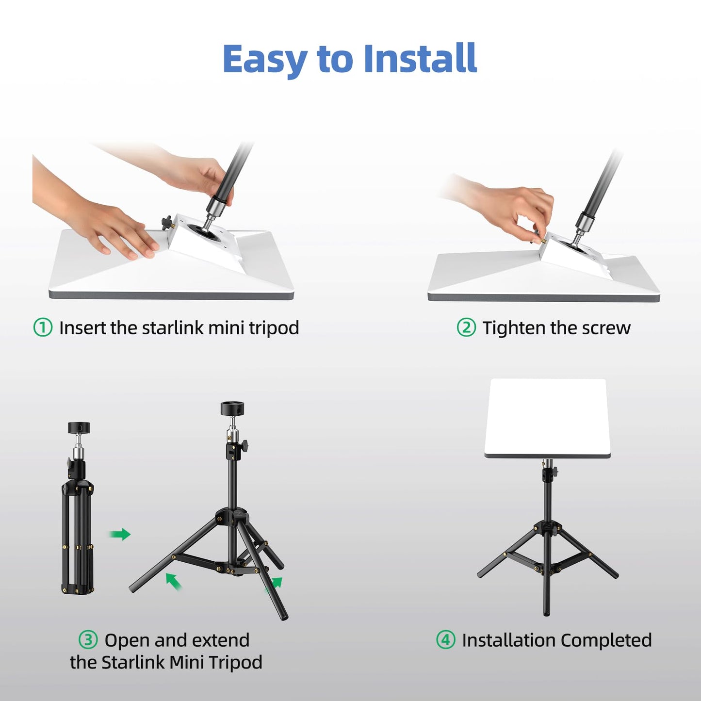 for Starlink Mini Tripod with Adapter(for Both 2025 New&Old Version), Adjustable Tripod Mount for Starlink Mini Dish, Portable Stand Mounting Kit for Star Link Mini Accessories for Outdoor Camping RV
