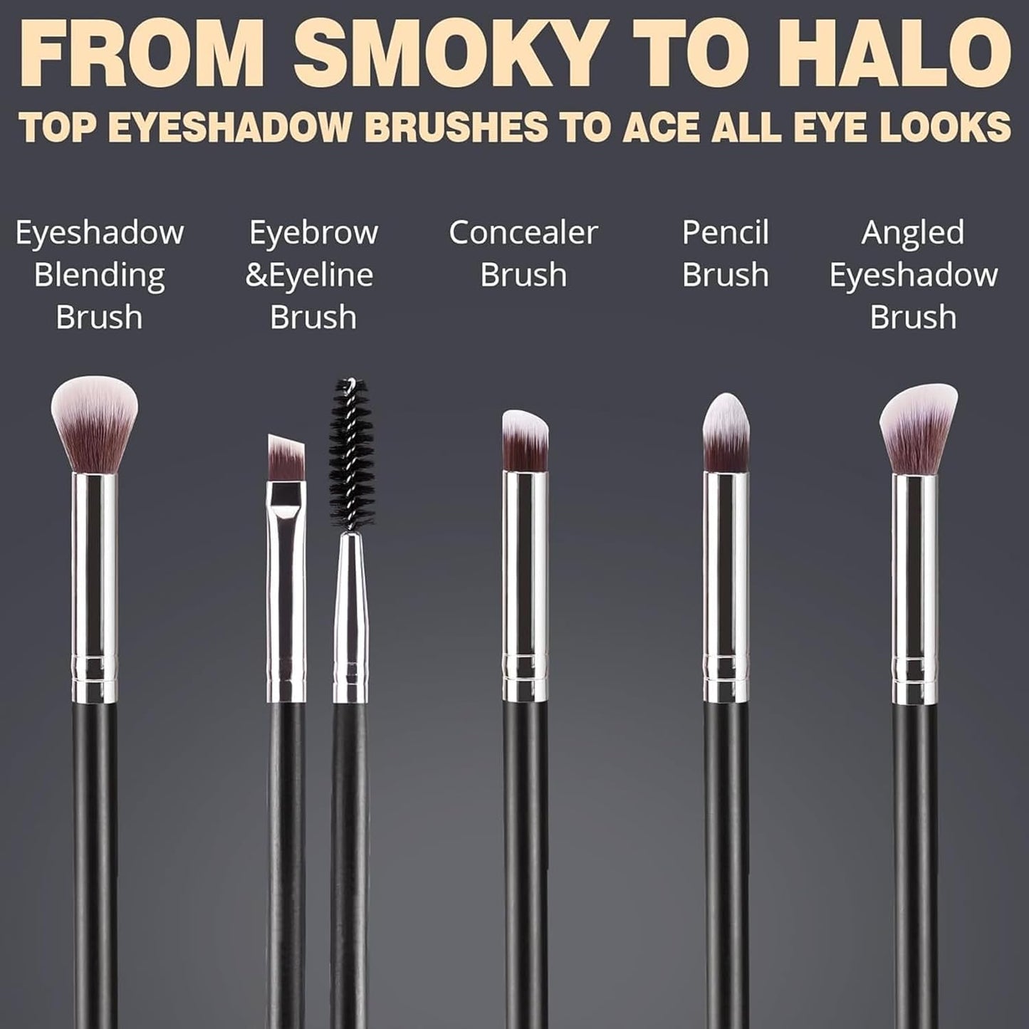 BEAKEY Makeup Brush Set Professional for Eye and Face, Foundation Blending, Eyeshadow, Concealer, Eye Shadow with 2 Blender Sponge, Paper Case