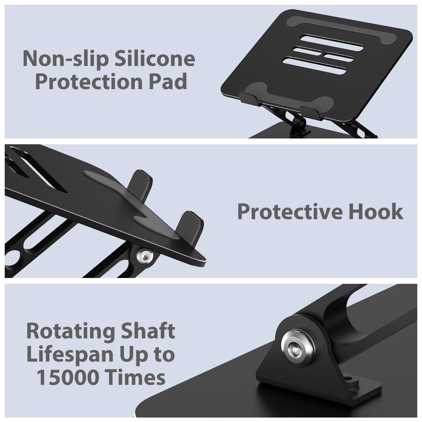 Gogoonike Adjustable Laptop Stand for Desk, Metal Foldable Laptop Riser, Portable Laptop Holder, Ventilated Cooling Computer Notebook Stand Compatible with 10-15.6” Laptops - Available at All In One Marketplace Canada