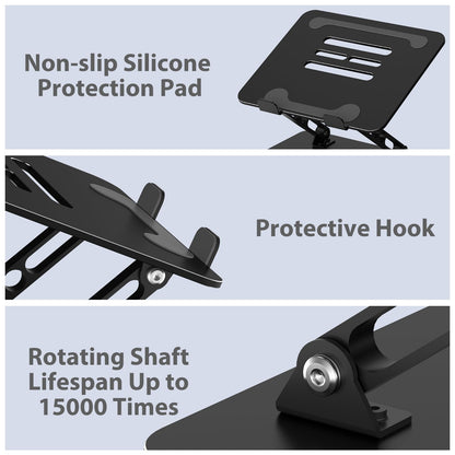 Gogoonike Adjustable Laptop Stand for Desk, Metal Foldable Laptop Riser, Portable Laptop Holder, Ventilated Cooling Computer Notebook Stand Compatible with 10-15.6” Laptops - Available at All In One Marketplace Canada