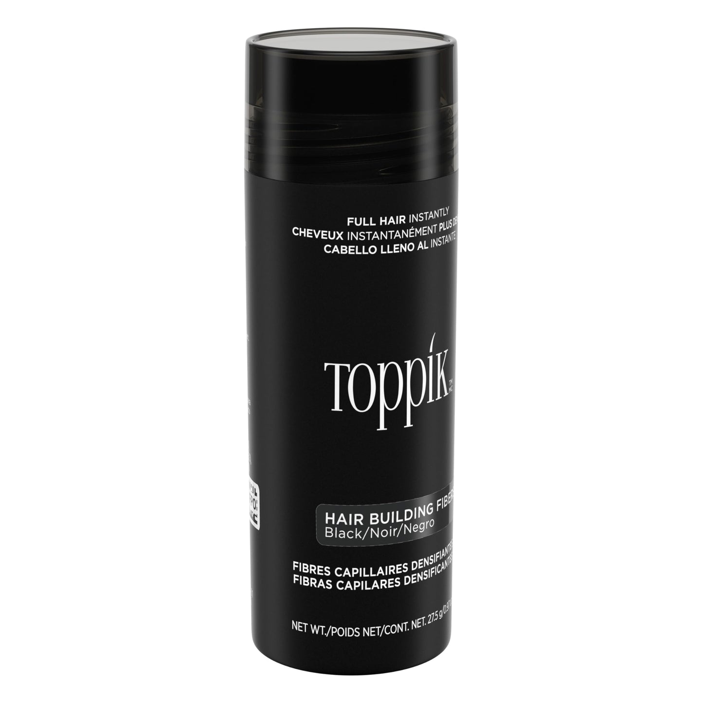 TOPPIK Hair Building Fibers, Black, VALUE SIZE 27.5 g, Fill In Fine or Thinning Hair, Instantly Thicker Looking, Multiple Shades for Men & Women