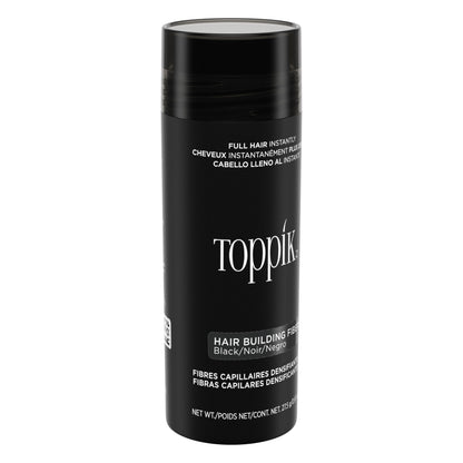 TOPPIK Hair Building Fibers, Black, VALUE SIZE 27.5 g, Fill In Fine or Thinning Hair, Instantly Thicker Looking, Multiple Shades for Men & Women