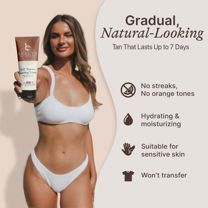 Self Tanner Tanning Lotion - Made with Natural & Organic Ingredients, Sunless Tanning Lotion for Body, Perfect Self Tan for Women & Men for a Natural Looking Glow, Medium to Dark - Available at All In One Marketplace Canada