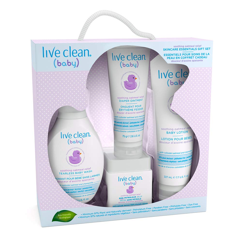 Live Clean Baby Skincare Essentials Gift Set, Soothing Oatmeal Relief, 4 Piece 🍁 All In One Marketplace Canada