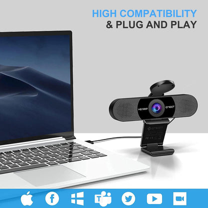 EMEET 1080P Webcam with Microphone, C960 Web Camera, 2 Mics Streaming Webcam, 90°FOV Computer Camera, Plug and Play USB Web Cam for Online Calling/Conferencing, Zoom/Teams/Facetime/YouTube, Laptop/PC - Available at All In One Marketplace Canada