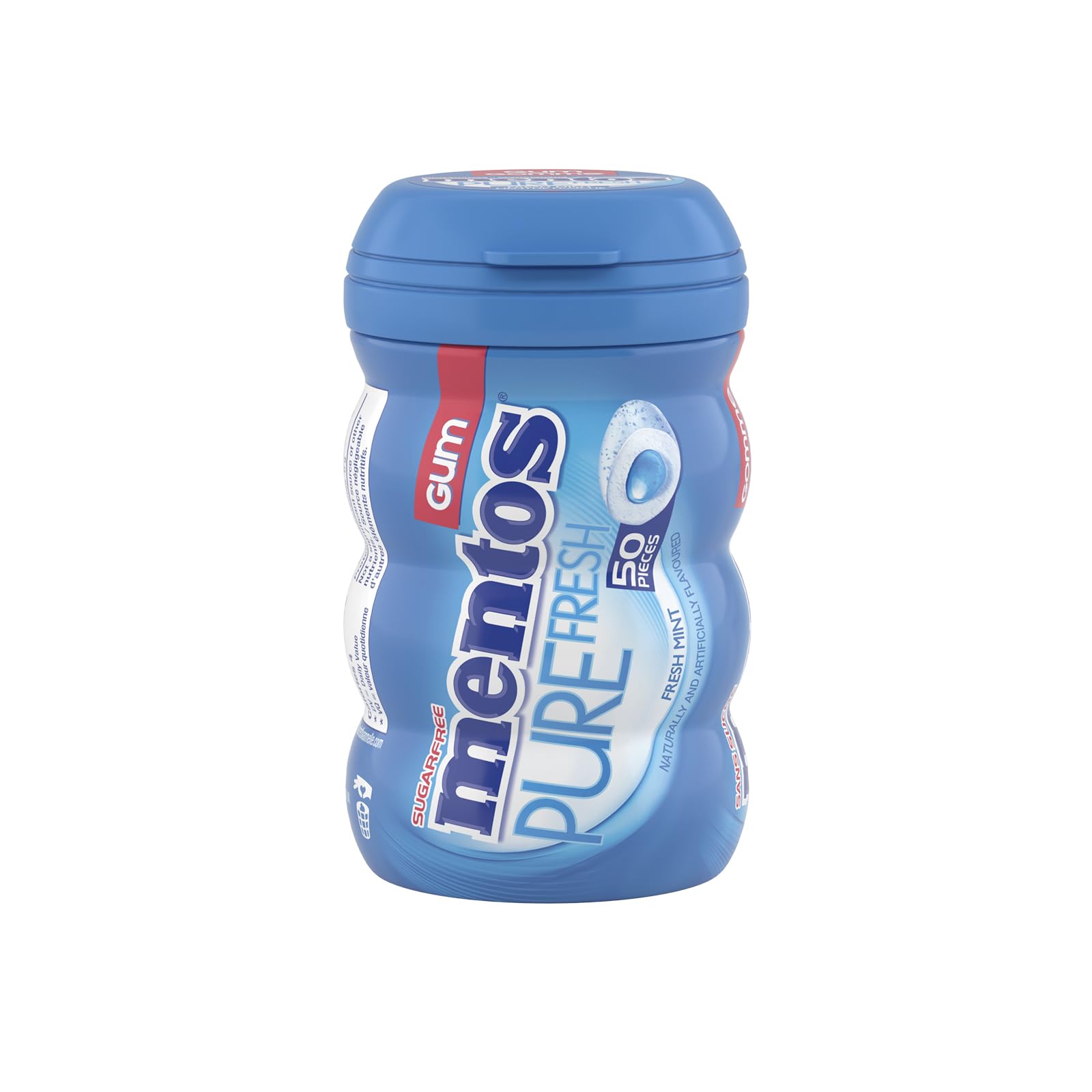 Mentos Pure Fresh Mint Sugar-Free Chewing Gum - 6 Bottle Bundle (300 Pieces)