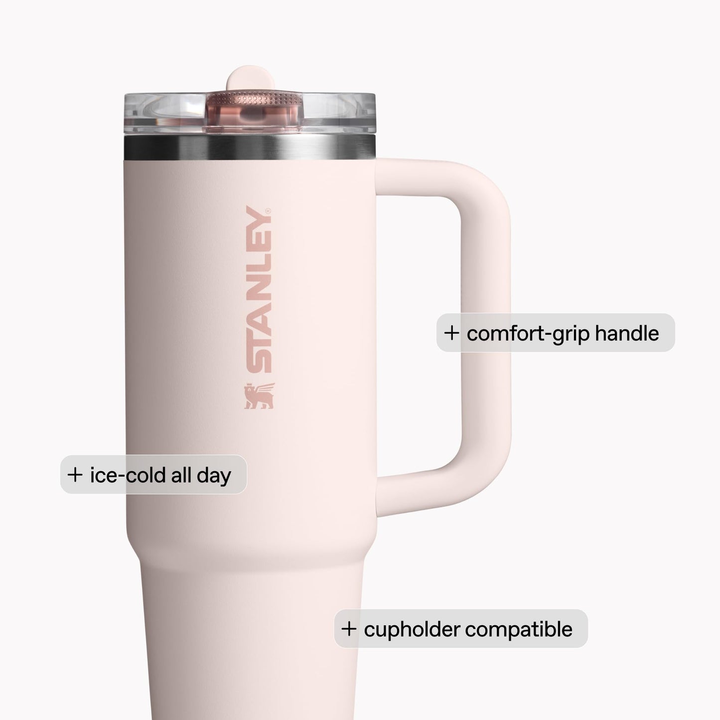 Stanley Quencher ProTour Flip Straw Tumbler with Leakproof Lid 40 oz | Built-in Straw and Handle | Cup Holder Compatible for Travel | Insulated Stainless Steel Cup | BPA-Free | Black 2.0