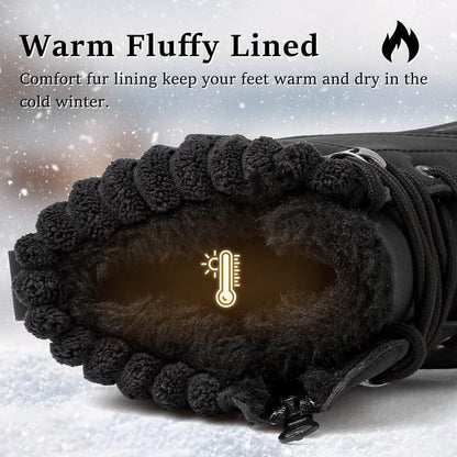 ziitop Womens Snow Boots Waterproof Warm Fur Lined Ankle Booties Ladies Lace Up Hiking boots Non Slip Platform Boots with Side Zipper Outdoor Winter Boots Black US 7 🍁 All In One Marketplace Canada