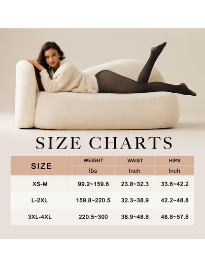 QOMEWA Plus Size Women's Fleece Lined Tights, Black Translucent Tights 🍁 All In One Marketplace Canada