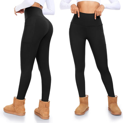 CTHH Fleece Lined Leggings for Women Thermal Tummy Control High Waist Yoga Pants Winter Slimming Workout Running Tights 🍁 All In One Marketplace Canada