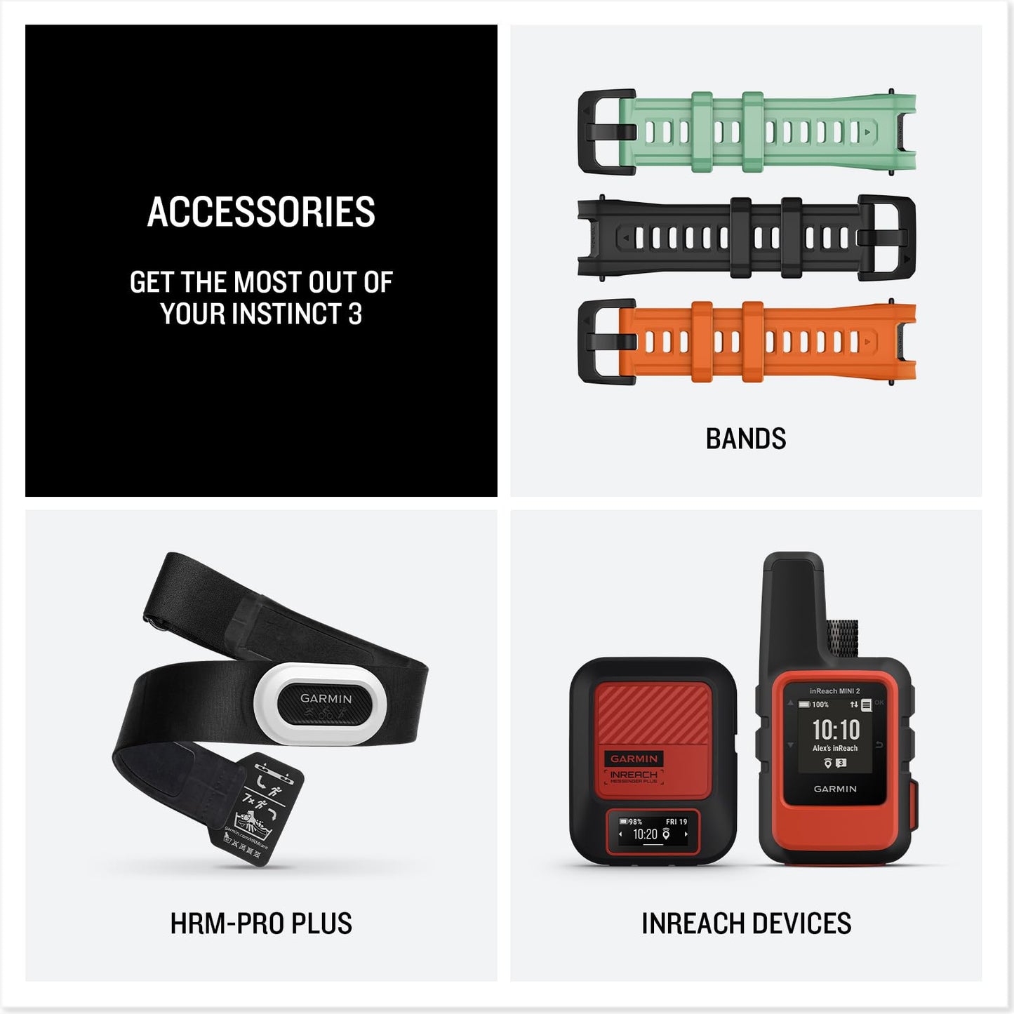 Garmin Instinct® 3 45mm, AMOLED Display, Rugged Outdoor GPS Smartwatch, Metal-Reinforced Bezel, Built-in Flashlight, Up to 18 Days of Battery Life, Black Garmin