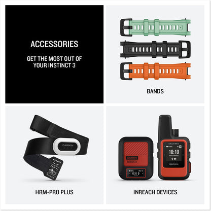 Garmin Instinct® 3 45mm, AMOLED Display, Rugged Outdoor GPS Smartwatch, Metal-Reinforced Bezel, Built-in Flashlight, Up to 18 Days of Battery Life, Black Garmin