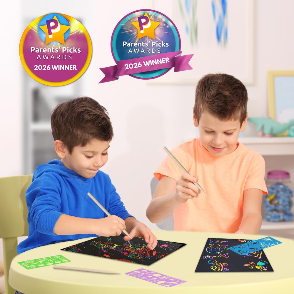 FUNNYB&G Rainbow Scratch Paper Art for Kids - 100 Pcs Magic Rainbow Scratch Paper Off Set Scratch Easter Crafts Arts Supplies Kits Pads Sheets for Party Games Halloween Christmas Birthday Gifts 🍁 All In One Marketplace Canada