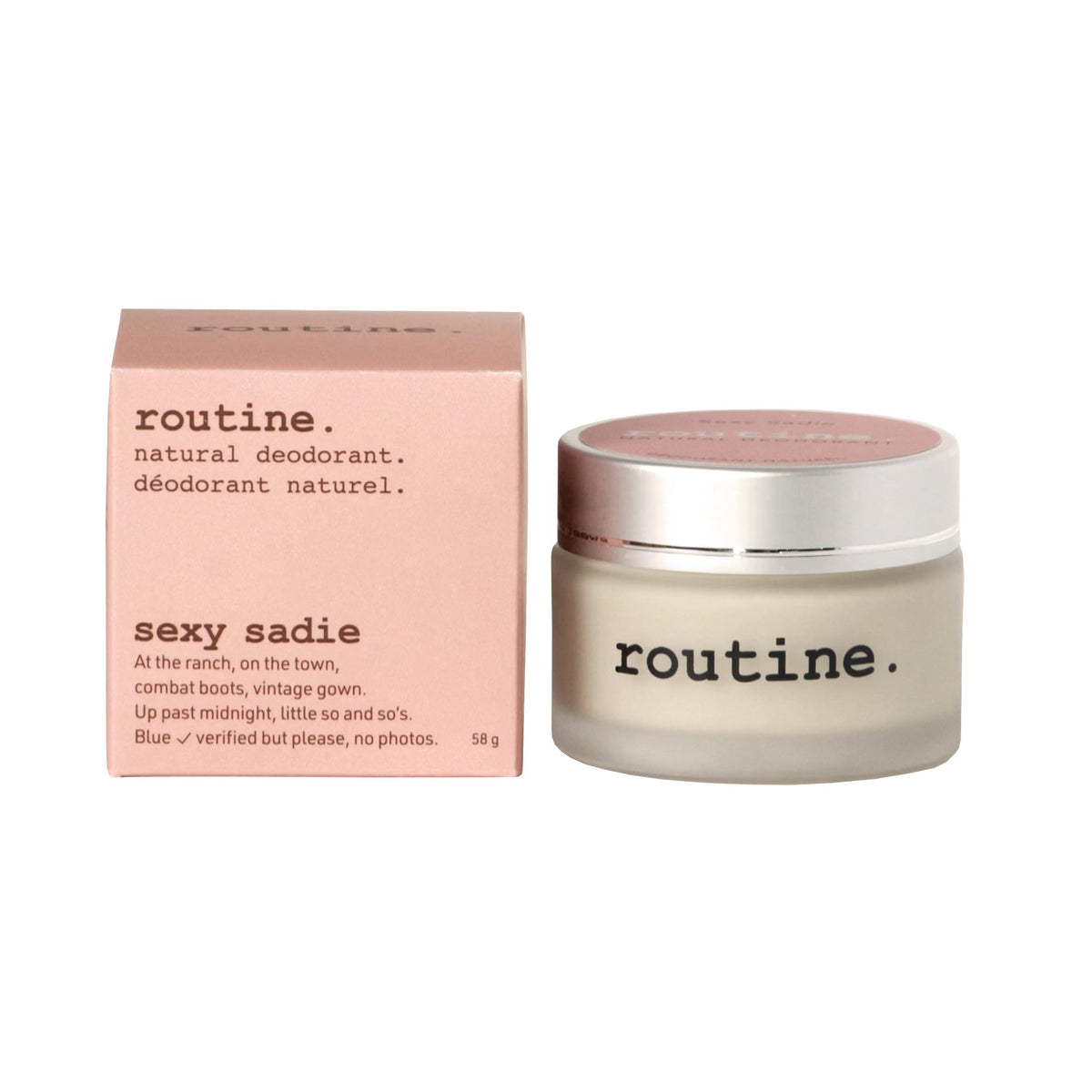 Routine. Natural Beauty | Natural Deodorant Jar | Sexy Sadie (Vegan: No Beeswax, Ylang Ylang, Sweet Orange, Vanilla & Cinnamon) | 58g, Aluminum Free Natural Deodorant for Women & Men (Cream Jar formula)