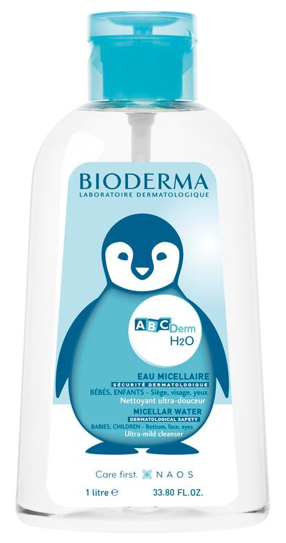 Bioderma ABCDerm H2O - Baby Skin Care - Micellar Cleansing Water for Babies and Kids, Blue, 1lt 🍁 All In One Marketplace Canada