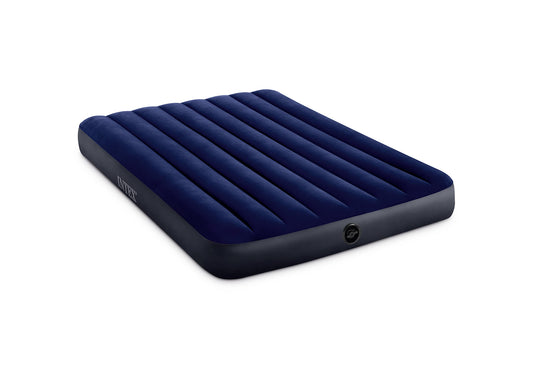 INTEX 64758E Dura-Beam Standard Downy Air Mattress: Fiber-Tech – Full Size – 10in Bed Height – 600lb Weight Capacity – Pump Sold Separately
