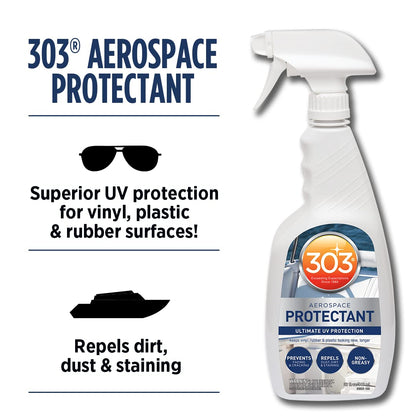 303 Marine Aerospace Protectant - Provides Superior UV Protection, Repels Dust, Dirt, and Staining, Dries to A Smooth, Matte Finish, Restores and Maintains A Like-New Appearance, 32oz (30306) 946 ml (Pack of 1) 303