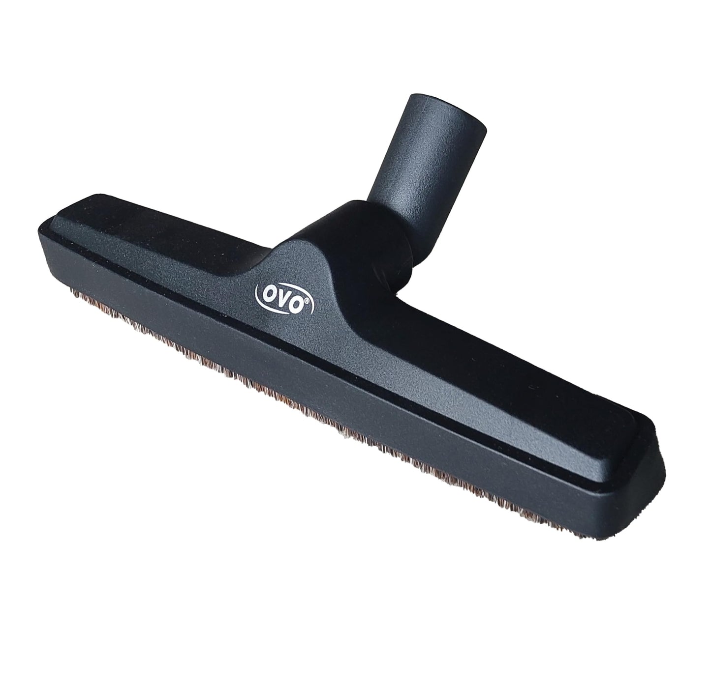 OVO Universal Vacuum Cleaner Floor Brush for Hard Surface with Natural Bristles, 12 inch, 1 1/4 inch (32mm) Inner Diameter, Fits All, Black (ACC-216-BK.) OVO