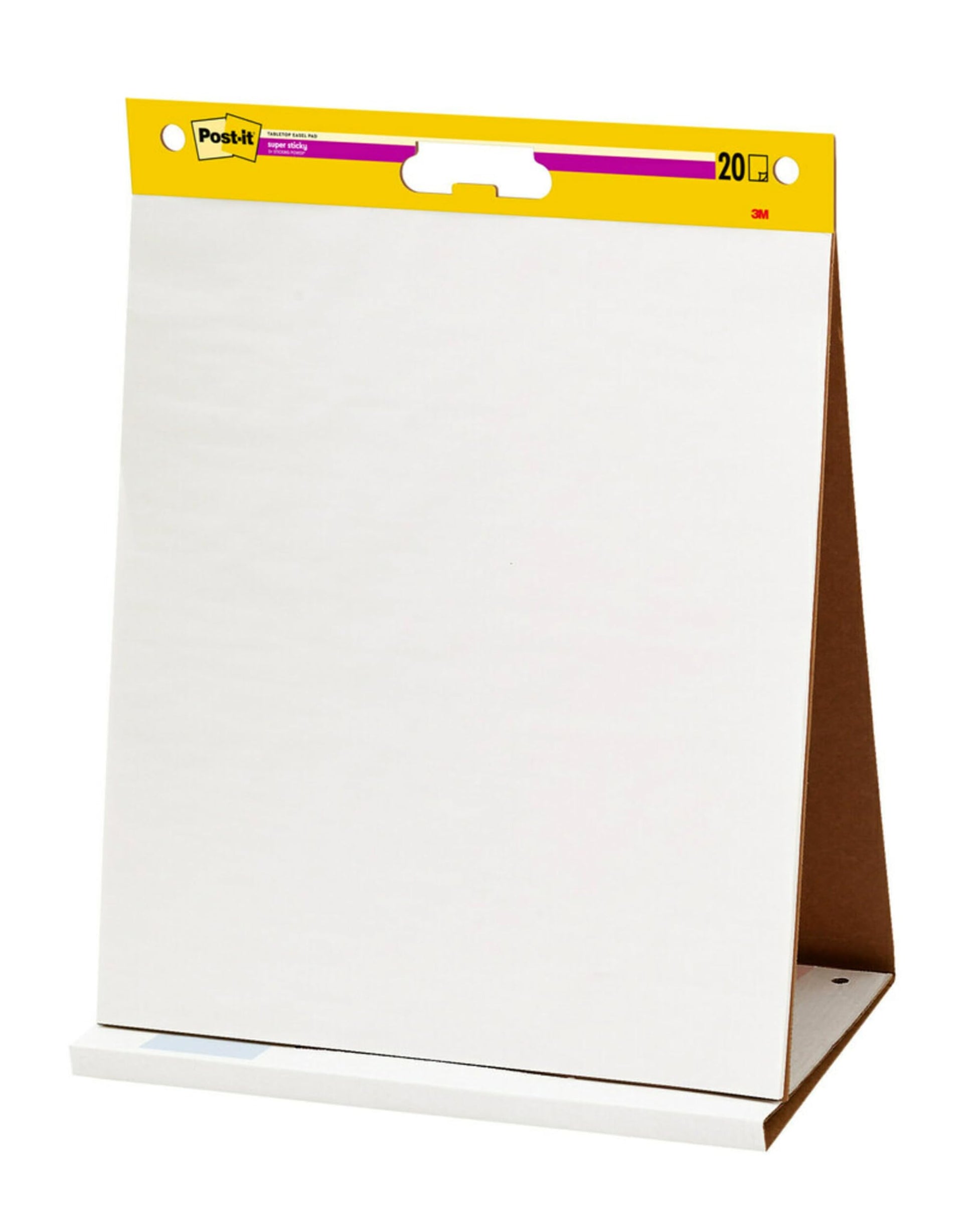 Post-it Super Sticky Tabletop Easel Pad, Great for Virtual Teachers and Students, 20 x 23 Inches, 20 Sheets/Pad, 1 Pad (563R), Portable White Premium Self Stick Flip Chart Paper, Built-in Easel Stand Post-It