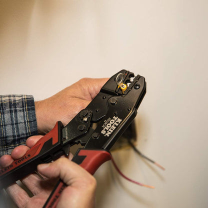 Klein Tools 3005CR Wire Crimper Tool, Ratcheting Insulated Terminal Crimper for 10 to 22 AWG Wire KLEIN TOOLS