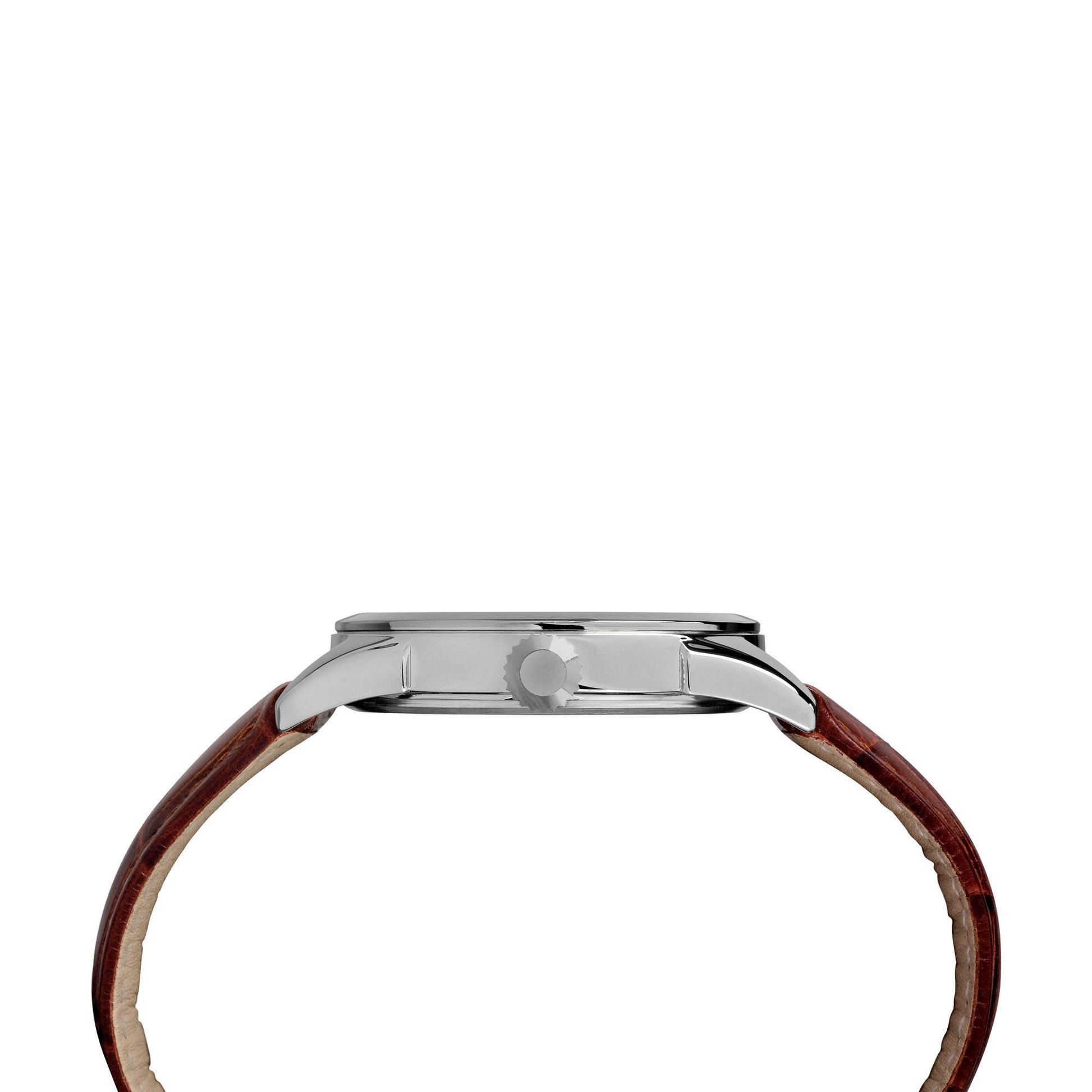 Timex Men's TW2R63800 Easy Reader 38mm Brown/Blue Croco Pattern Leather Strap Watch Timex
