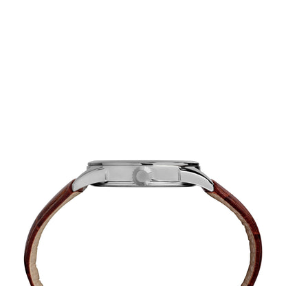 Timex Men's TW2R63800 Easy Reader 38mm Brown/Blue Croco Pattern Leather Strap Watch Timex