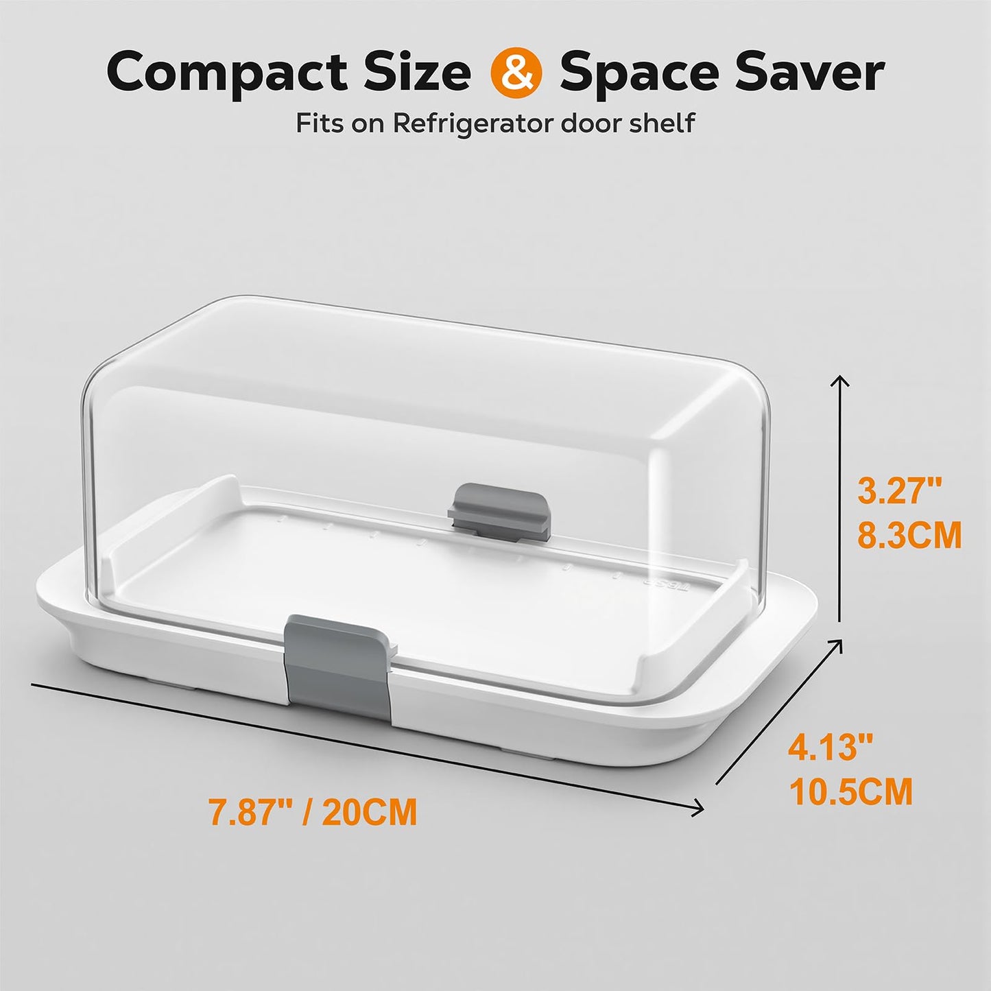Pisol Large Butter Dish for 1 lb Canadian Butter, Airtight Butter Keeper with Lid Fit a Full Pound Block of Butter, Locking Butter Container for Countertop, Cat/Dog Proof, White - Available at All In One Marketplace Canada