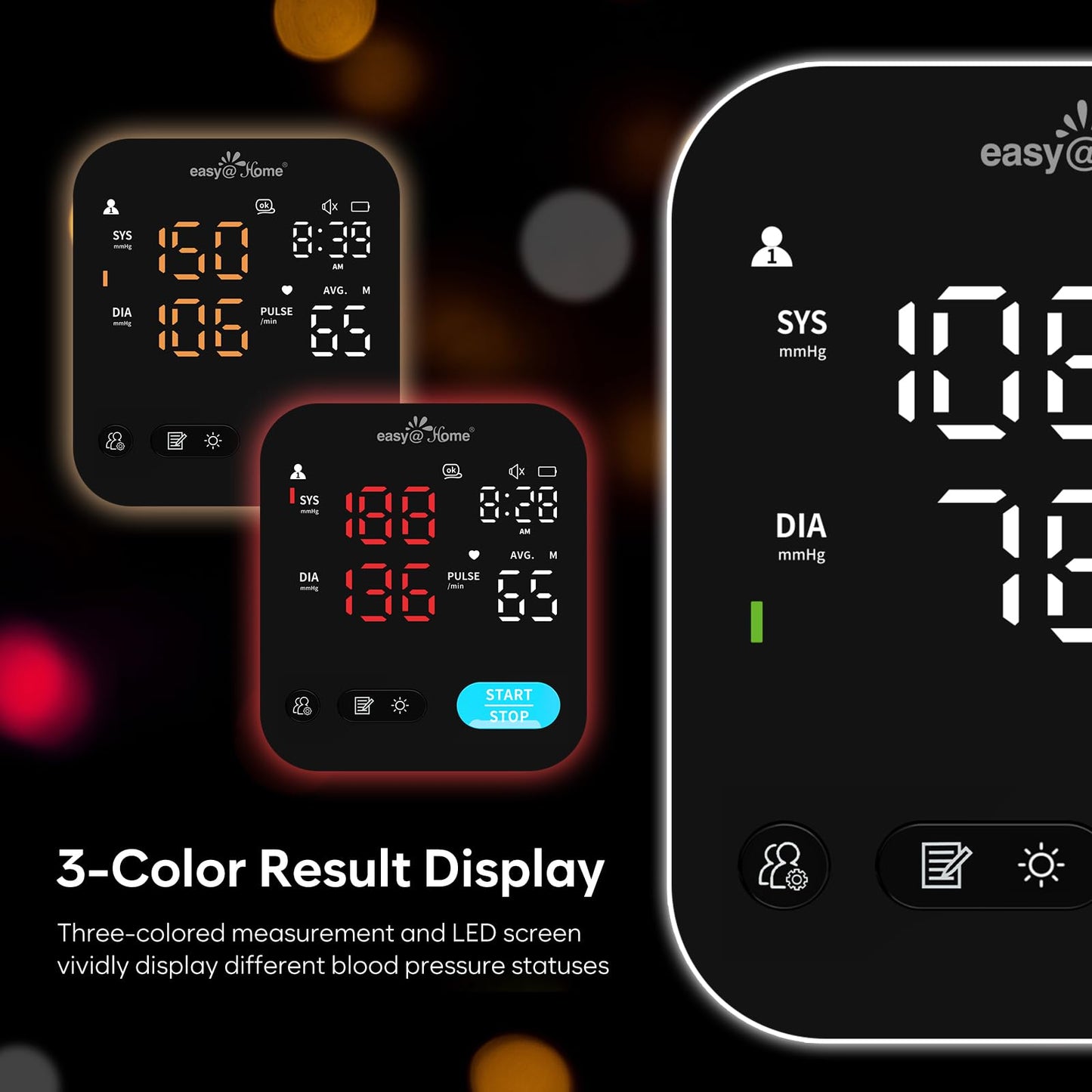 Bluetooth Blood Pressure Machine for Home Use – Easy@Home Smart BP Monitor with Free MyHeartPal App, Voice Function & LED Screen, Supports Apple & Android Devices, EBP-703T - Available at All In One Marketplace Canada