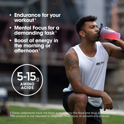Optimum Nutrition Amino Energy Powder: Pre- workout & Anytime energy with Green tea, Green coffee extract + BCAA's - Watermelon: 30 servings [270g] (packaging may vary) - Available at All In One Marketplace Canada