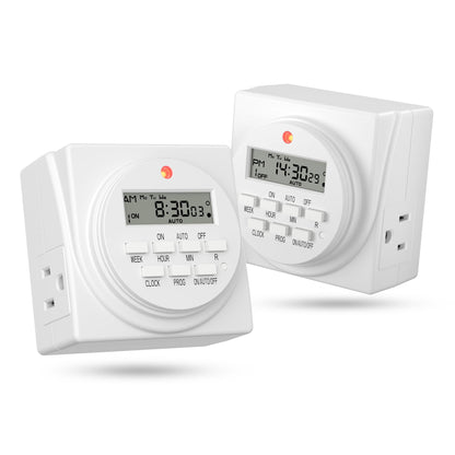 BN-LINK Indoor 7-Day Programmable Digital Timer Outlet, 2 Outlets, 2 Pack 🍁 All In One Marketplace Canada
