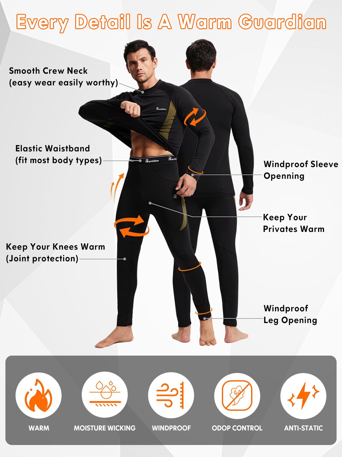 Thermal Underwear for Men Long Johns Hunting Base Layer Set Black L 🍁 All In One Marketplace Canada