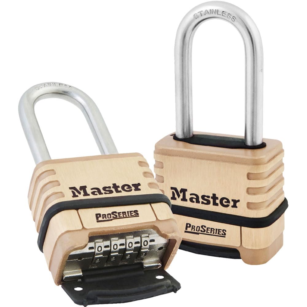 Master Lock ProSeries Set Your Own Combination Lock, 2-1/4" Wide, Brass, 1175LHSS Master Lock