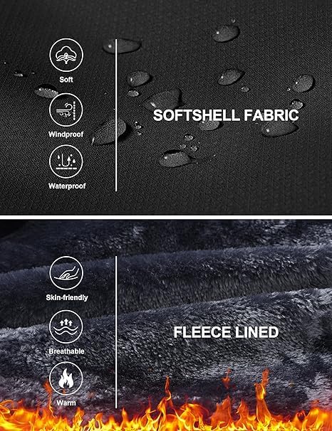 MoFiz Kid's Ski Jacket Waterproof Warm Winter Coat Big Boy's Fleece Snowboarding Jackets Hooded Winter Thick Coat BH-Black 10-12 Years 🍁 All In One Marketplace Canada
