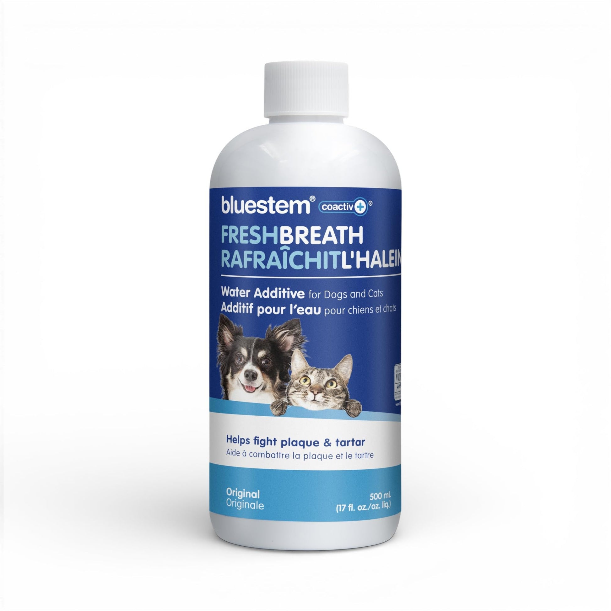bluestem Dental Care Water Additive for Dogs & Cats – No Brushing Daily Teeth Cleaner – Pet Oral Rinse to Freshen Breath & Help Reduce Plaque – Flavorful & Easy Oral Hygiene (500 ml, Original)