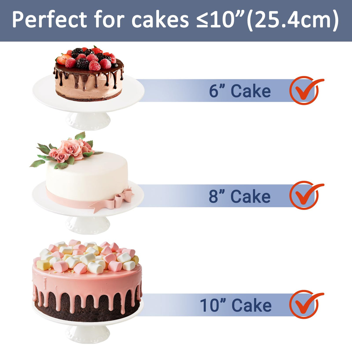 BPFY Ceramic White Cake Stand for Snacks and Cookies (Holds 10-Inch Cake) 🍁 All In One Marketplace Canada