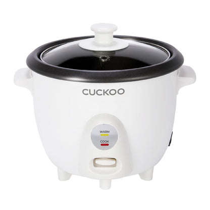 CUCKOO One Touch Rice Cooker 3-Cup (Uncooked) / 6-Cup (Cooked), Mini Rice Cooker & Warmer with Steamer Tray, Versatile Grain Cooker, Soup Maker, Auto Keep Warm, White (CR-0301C) CUCKOO