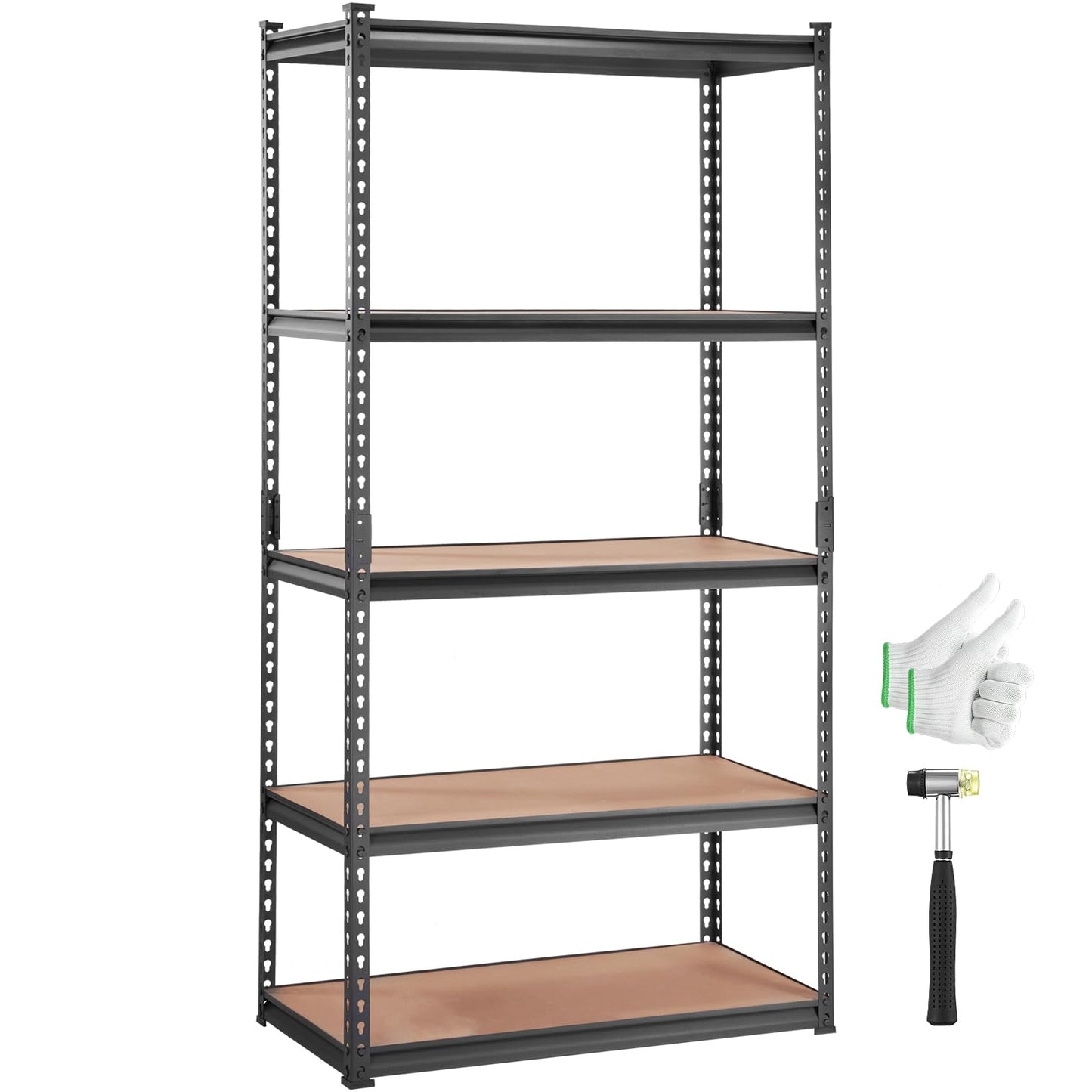 VEVOR Storage Shelving Unit, 5-Tier Adjustable, 2000 lbs Capacity, Heavy Duty Garage Shelves Metal Organizer Utility Rack, Black, 36" L x 18" W x 72" H for Kitchen Pantry Basement Bathroom Laundry 🍁 All In One Marketplace Canada