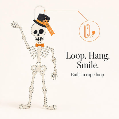 Mud Pie Skeleton Halloween Door Hanger, 65", White