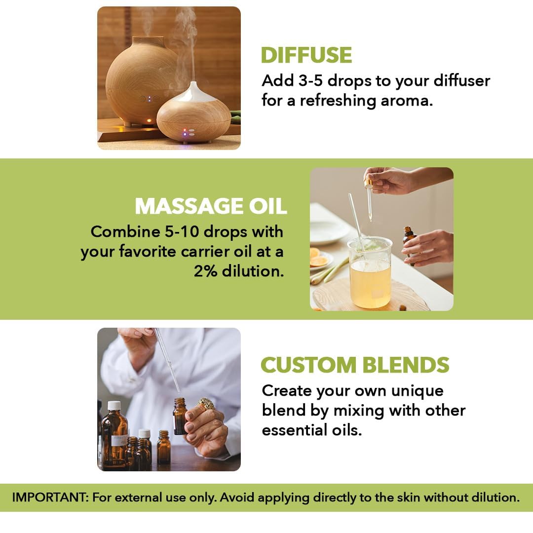 Majestic Pure Lemongrass Essential Oil - Huge 118 ml - 100% Pure and Natural Oil for Soap Making Scent- Premium Grade with Glass Dropper