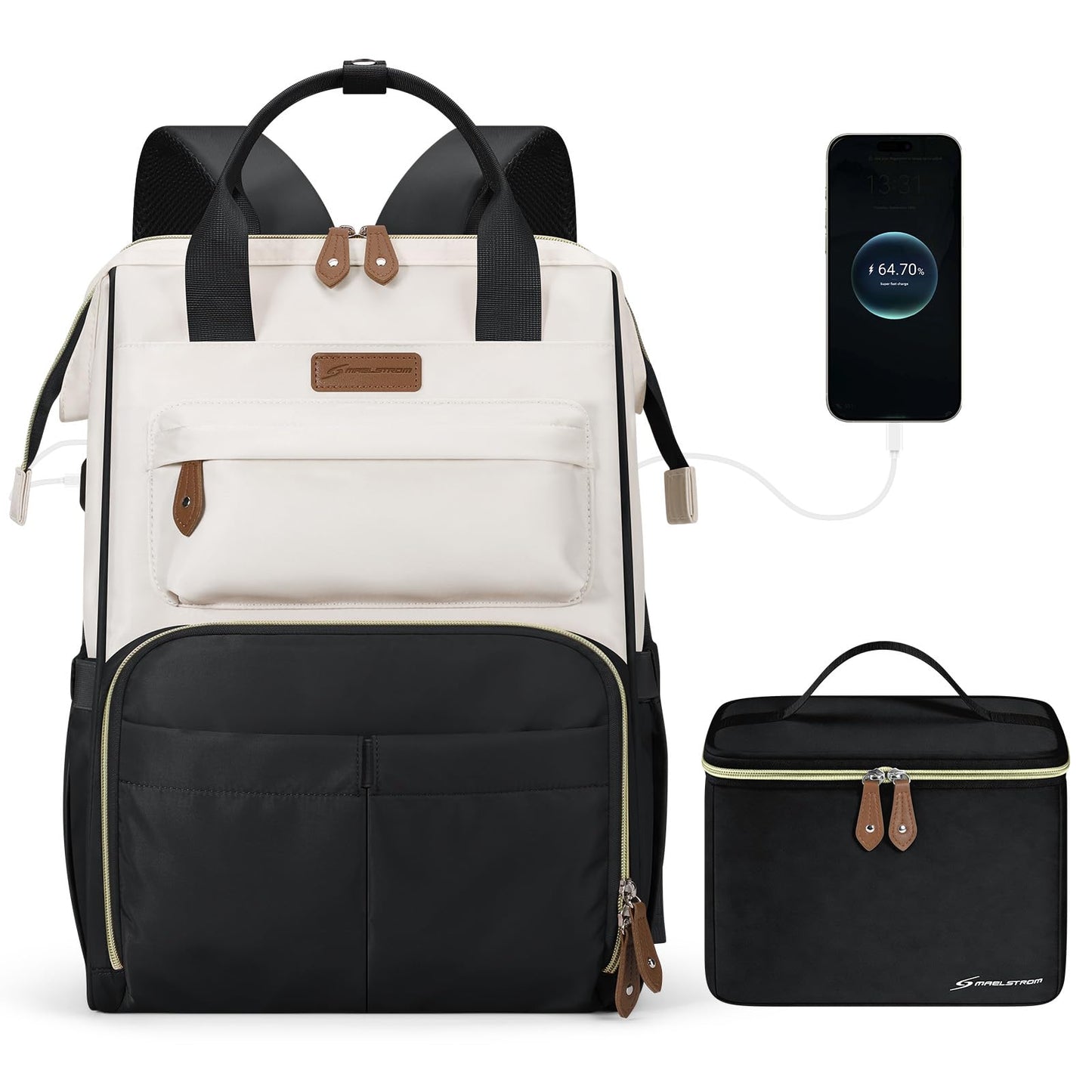 Maelstrom 15.6-17.3" Laptop Backpack with Lunch Box, Work Bag for Women Men