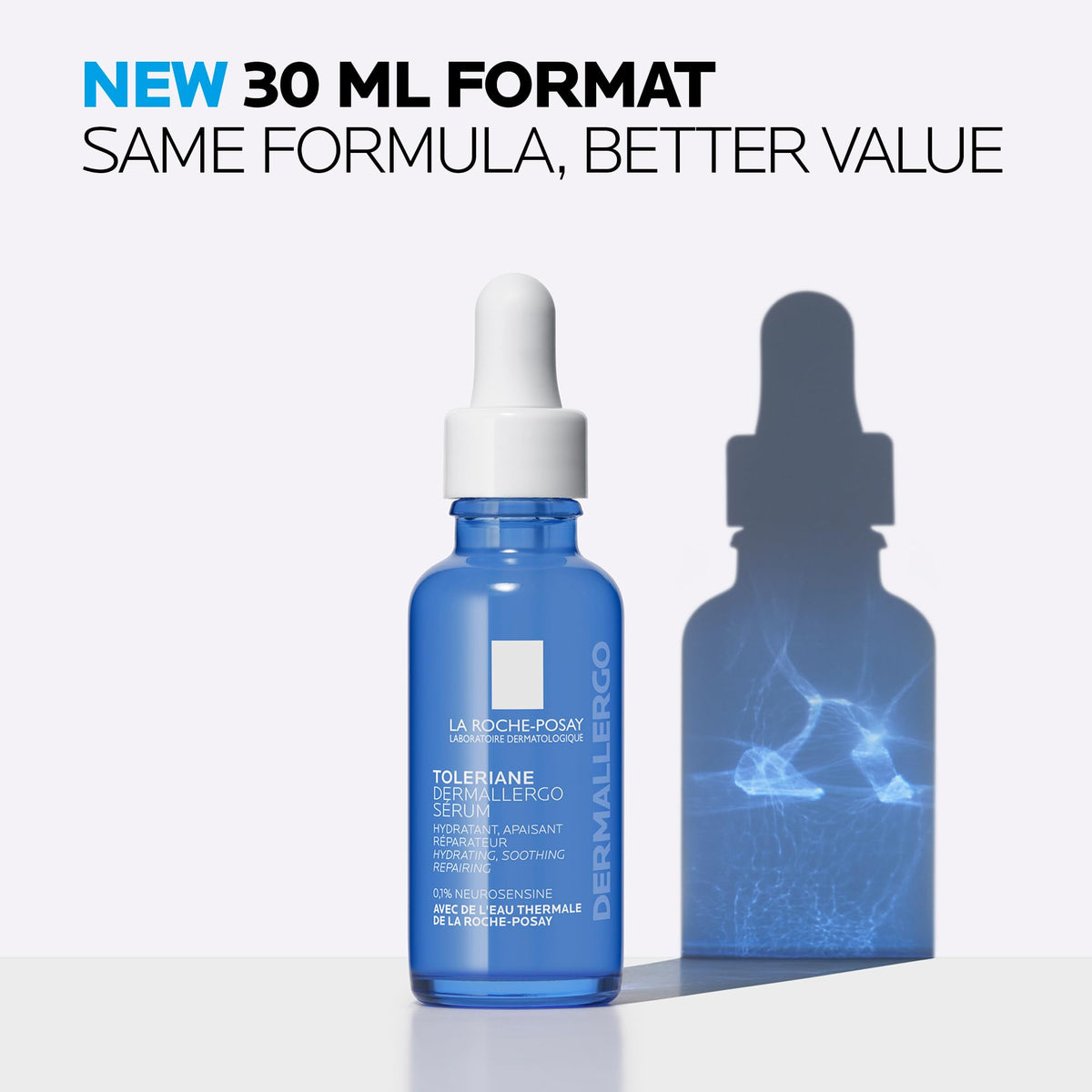 La Roche Posay Glycerin Face Serum, Toleriane Dermallergo Serum for Ultra-Sensitive, Allergy-Prone, Reactive Skin, Soothing and Hydrating, Formulated with Neurosensine, Fragrance-Free, 30ml