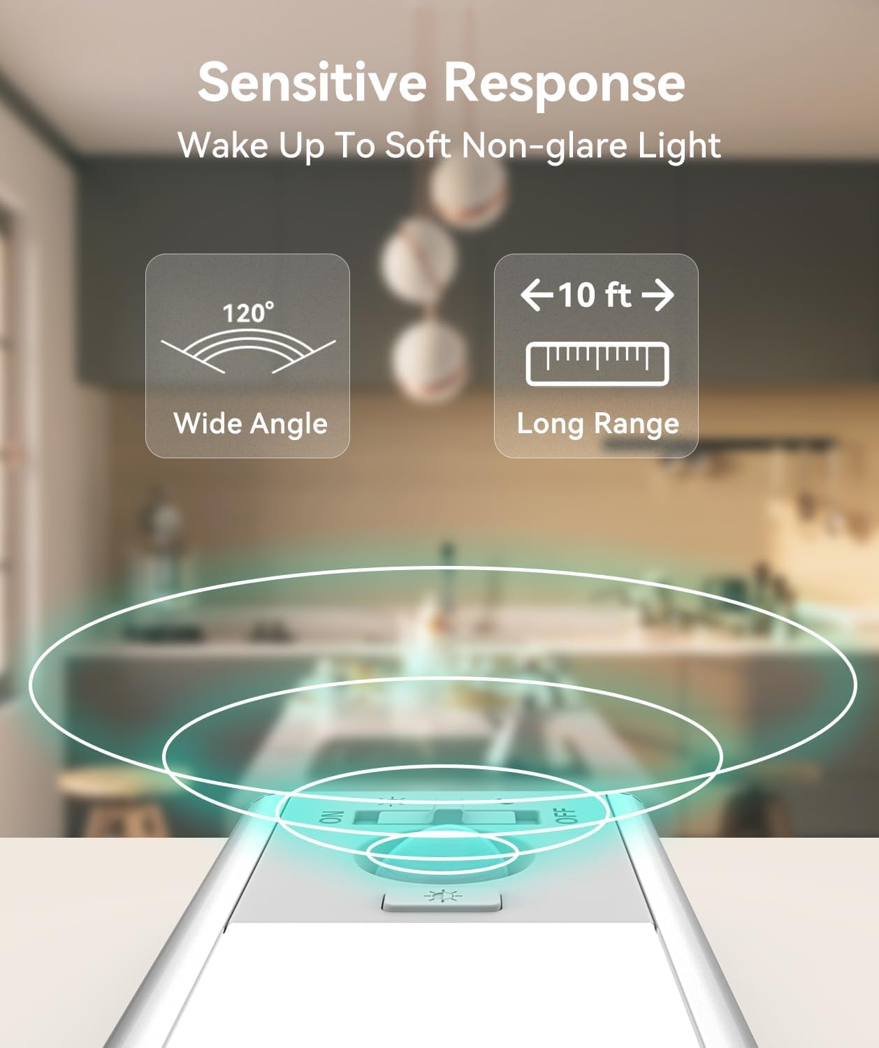 Under Cabinet Lighting, LED Motion Sensor Light Indoor, 2200mAh USB Rechargeable Closet Lights Battery Operated, Stick On Magnetic Wireless Dimmable Under Counter Lights for Kitchen, Stairs (2 Pack) - Available at All In One Marketplace Canada